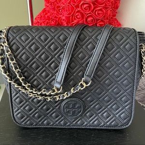 Tory Burch Quilted Small Flap Shoulder Bag.